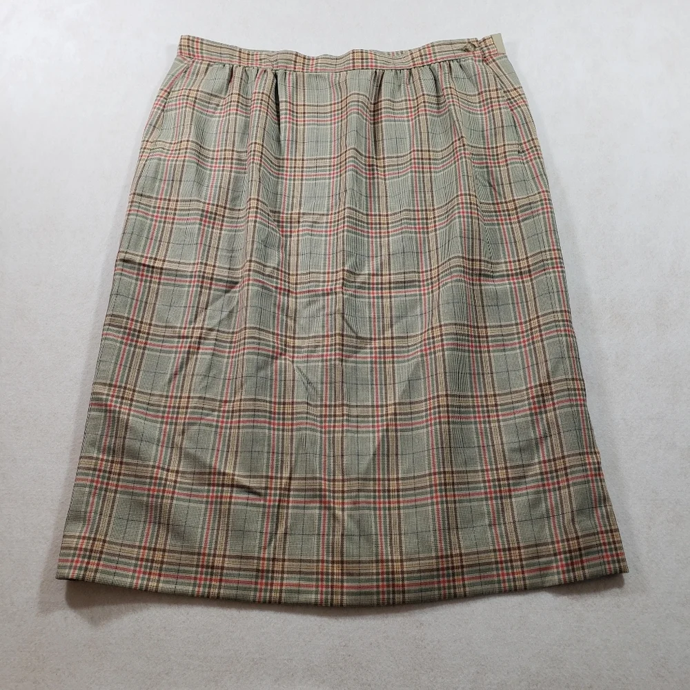 Pendleton wool Tartan plaid skirt Midi Pencil Skirt pockets Virgin Wool …